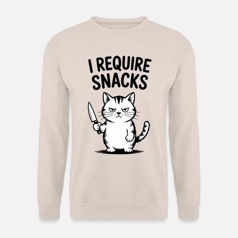 I Require Snacks Funny Cat - Unisex Sweatshirt - sand