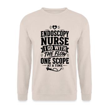 Endoskopie Pflege - Unisex Pullover - Sand - Vorne - Alina (178cm) & Michal (187cm)