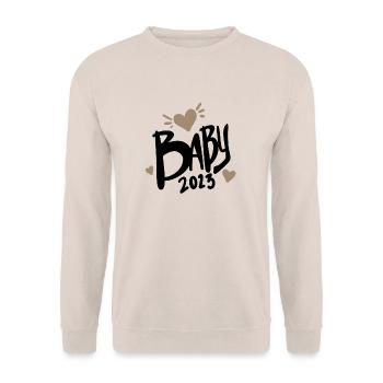 Baby 2023 - Neugeborenes 2023 Baby Geschenk - Unisex Pullover - Sand - Vorne - Alina (178cm) & Michal (187cm)