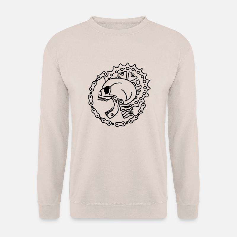 Skull Chain Punk - Black - Unisex Pullover - Sand