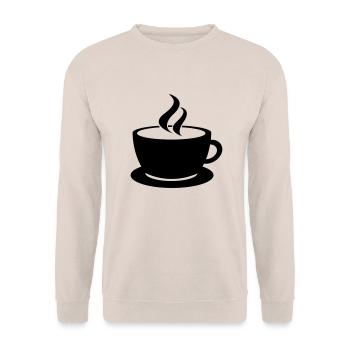 coffee cup tea cafe - Sweat-shirt Unisexe - sable - Devant - Alina (178cm) & Michal (187cm)