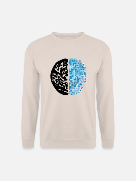 design schwarz digital android synthetisch roboter - Unisex Pullover - Sand