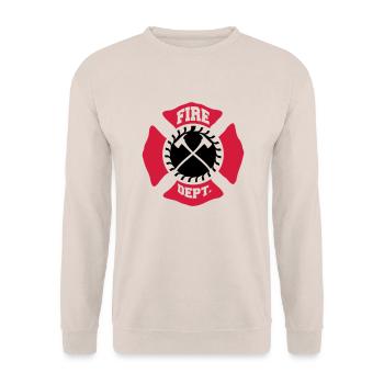 Fire Brigade logo symbol design - Unisex Sweatshirt - sand - Front - Alina (178cm) & Michal (187cm)