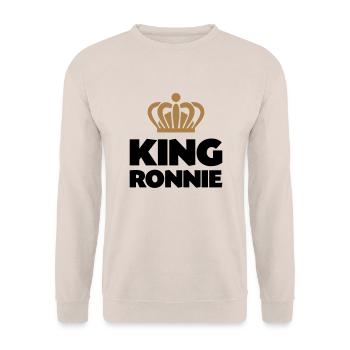 King ronnie name thing crown - Unisex Sweatshirt - sand - Front - Alina (178cm) & Michal (187cm)