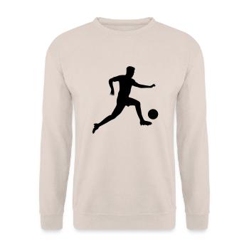 fussballer silhouette - Unisex Pullover - Sand - Vorne - Alina (178cm) & Michal (187cm)