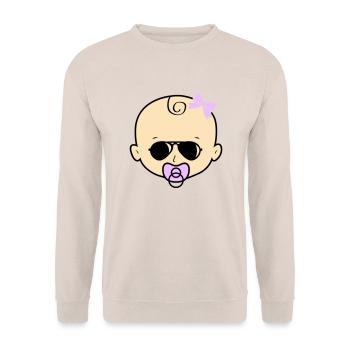 Baby Girl Sunglasses - Unisex Sweatshirt - sand - Front - Alina (178cm) & Michal (187cm)