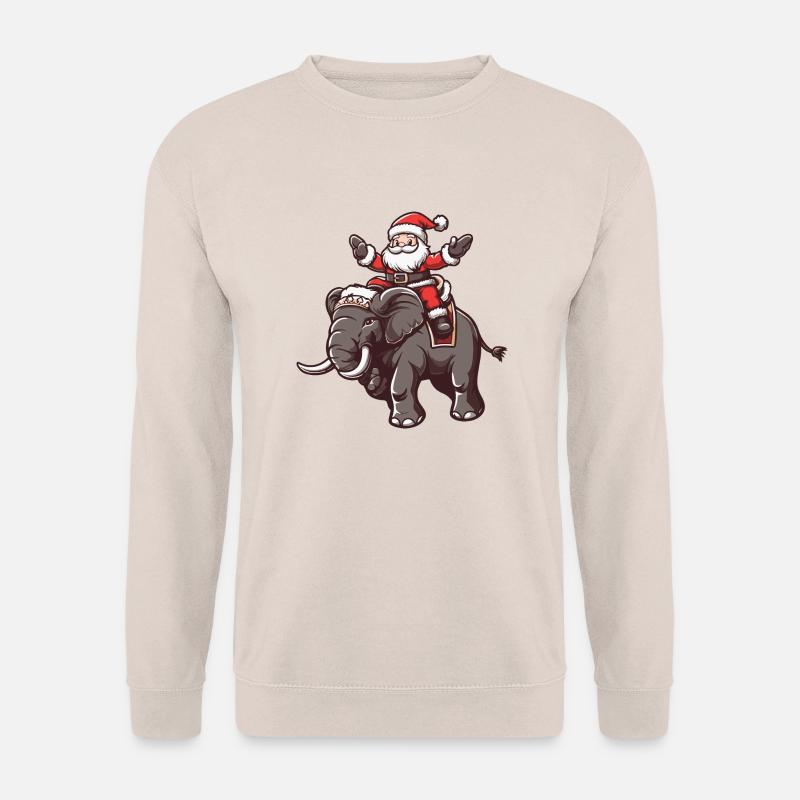 Mammut Weihnachtsmann Cartoon - Unisex Pullover - Sand