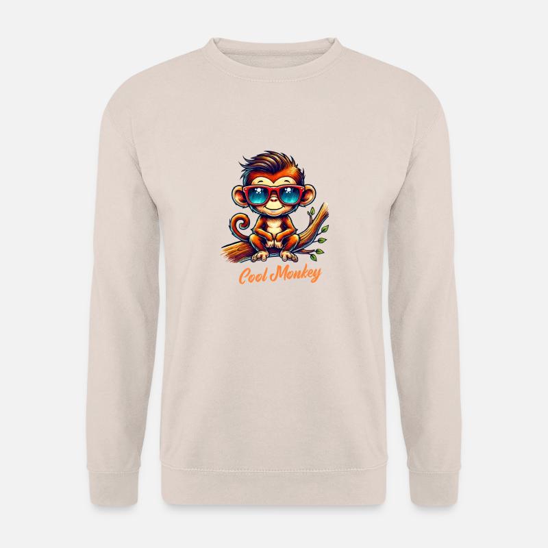 Monkey Sunglasses Comic - Unisex Sweatshirt - sand