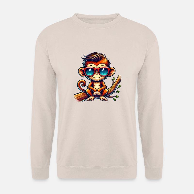 affe sonnenbrille comic - Unisex Pullover - Sand
