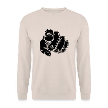 Index finger with Vector hand - Unisex Sweatshirt - sand - Front - Alina (178cm) & Michal (187cm)