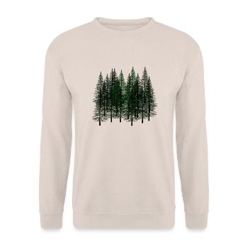 Fir Autumn October Winter Nature Wilderness Environment - Unisex Sweatshirt - sand - Front - Alina (178cm) & Michal (187cm)