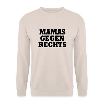 Mamas gegen rechts - Unisex Pullover - Sand - Vorne - Alina (178cm) & Michal (187cm)