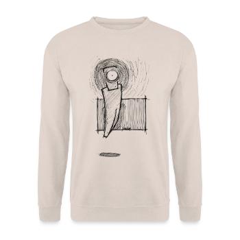 Levitating eye projection - Unisex Sweatshirt - sand - Front - Alina (178cm) & Michal (187cm)