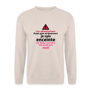 Faut pas m'énerver! - Sweat-shirt Unisexe - sable - Devant - Alina (178cm) & Michal (187cm)