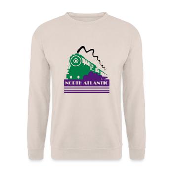 North Atlantic Art Deco Railway - Unisex Sweatshirt - sand - Front - Alina (178cm) & Michal (187cm)