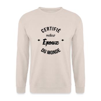Epoux Mari Mariage Femme Wedding Amour Love - Unisex Sweatshirt - sand - Front - Alina (178cm) & Michal (187cm)