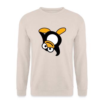 Pingouin Breakdance Danse Poirier Fête DJ Musique - Sweat-shirt Unisexe - sable - Devant - Alina (178cm) & Michal (187cm)