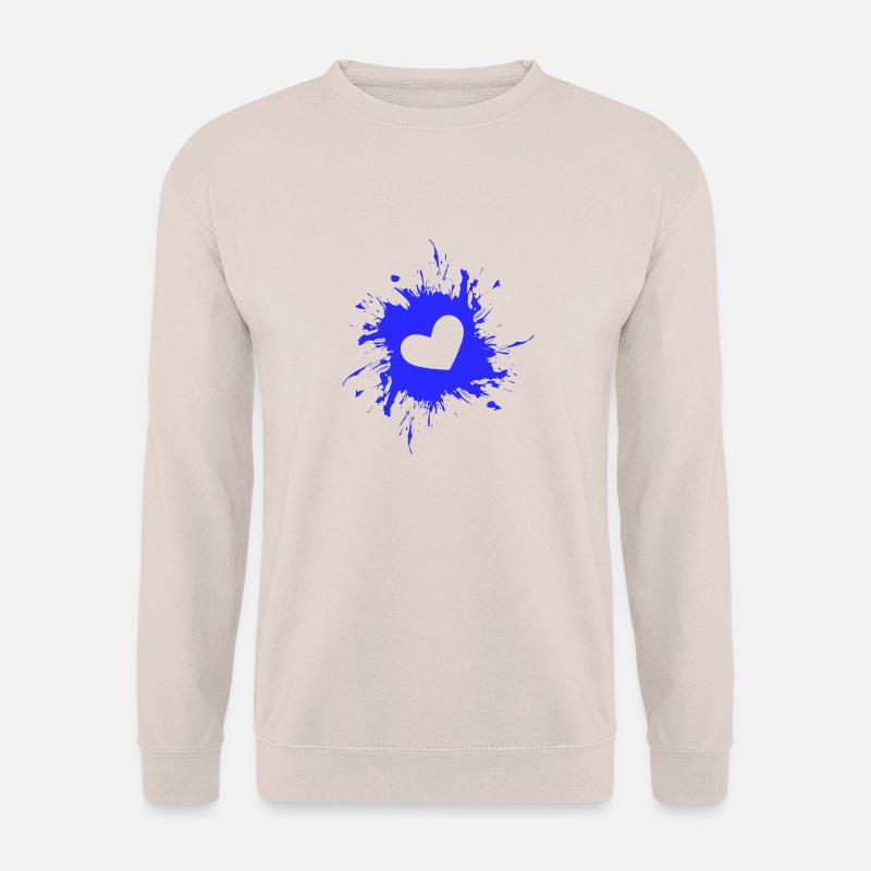 Herz Fleck Tinte Blau - Unisex Pullover - Sand