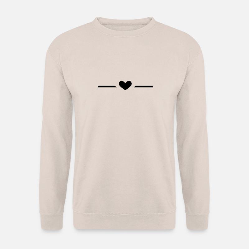 Linie Herz Schwarz - Unisex Pullover - Sand