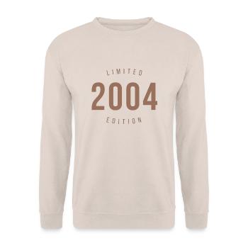 2004 Limited Edition Retro Style Birthday Gift - Unisex Sweatshirt - sand - Front - Alina (178cm) & Michal (187cm)