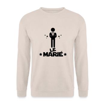 le marié,citations,message,bonhomme - Sweat-shirt Unisexe - sable - Devant - Alina (178cm) & Michal (187cm)
