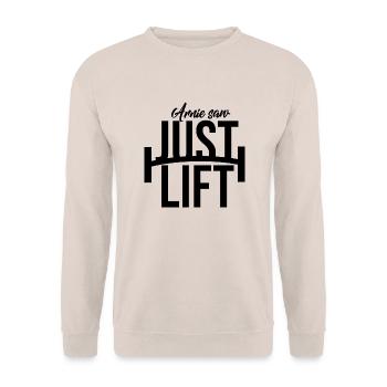 Fitness_Gym_Pumpen - Unisex Pullover - Sand - Vorne - Alina (178cm) & Michal (187cm)