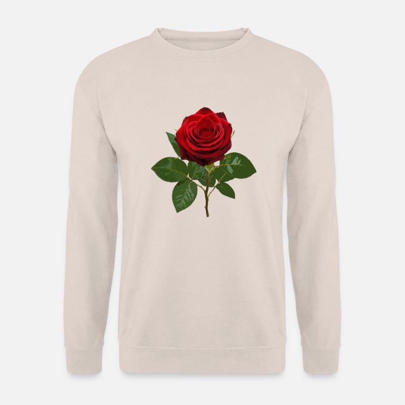 Rote Rose tiefrot - Unisex Pullover - Sand