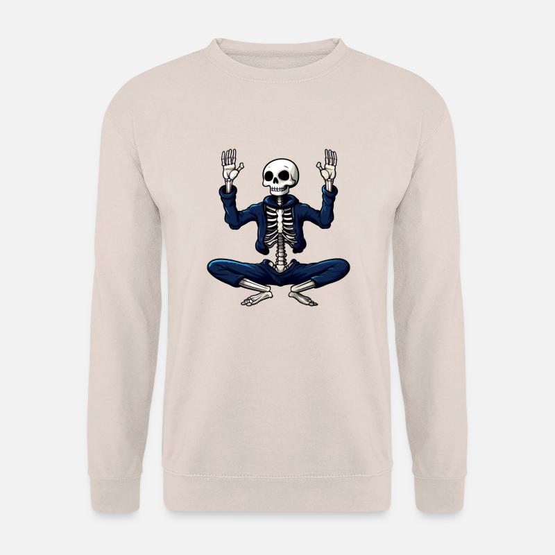 Skelette Yoga blau - Unisex Pullover - Sand