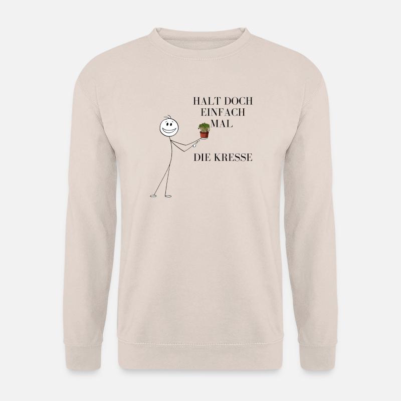 Stiftfigur - halt doch einfach mal die Kresse - Unisex Pullover - Sand