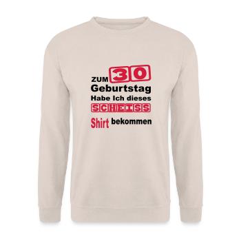 birthday 30 - Unisex Sweatshirt - sand - Front - Alina (178cm) & Michal (187cm)