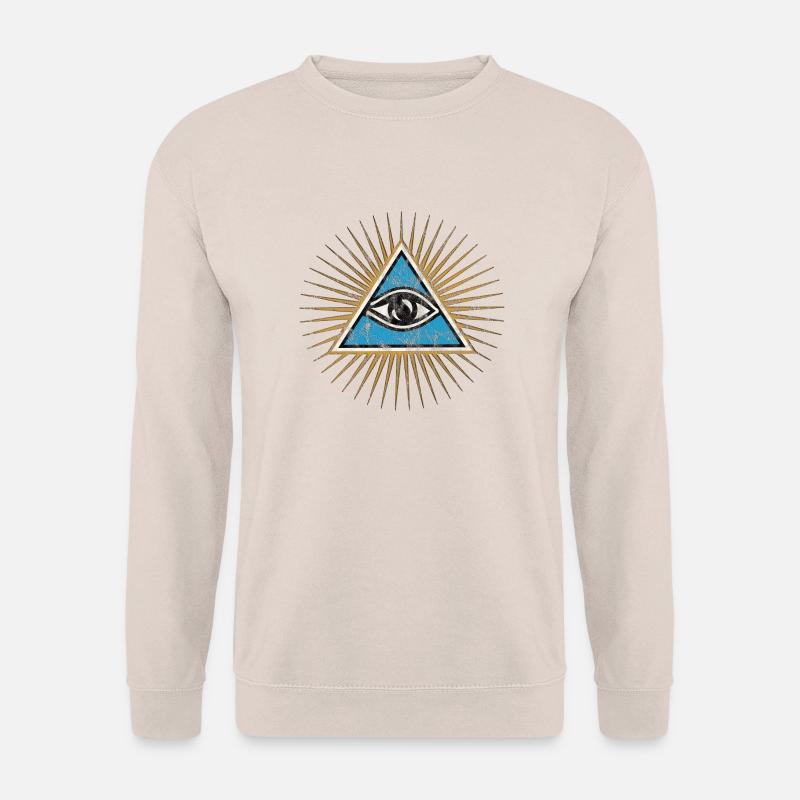Allsehendes Auge, Dreieck, Pyramide, Vintage, Gott - Unisex Pullover - Sand