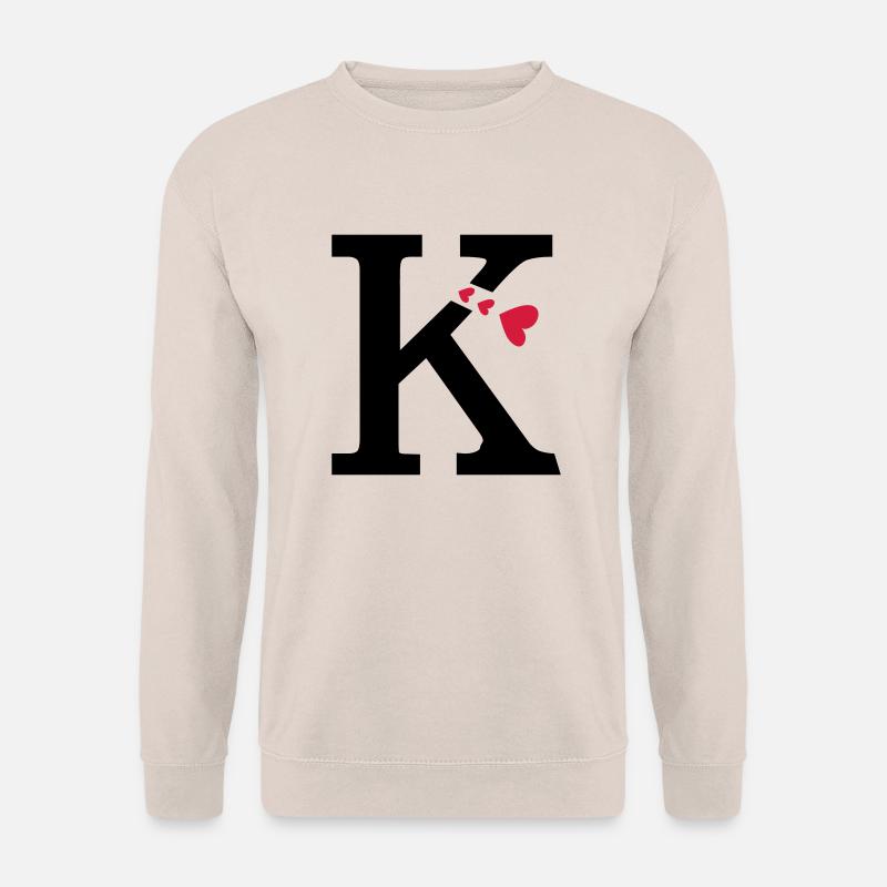 Großbuchstabe K mit Herzen - Unisex Pullover - Sand