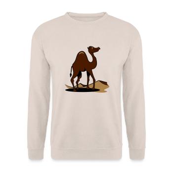 Kamel witzig lustig süss - Unisex Pullover - Sand - Vorne - Alina (178cm) & Michal (187cm)