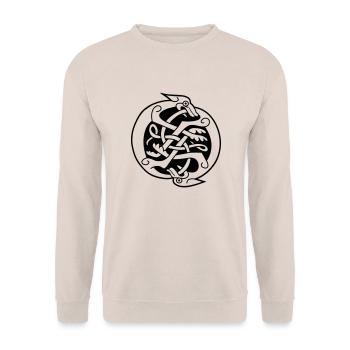Two Celtic Beasts - Unisex Sweatshirt - sand - Front - Alina (178cm) & Michal (187cm)