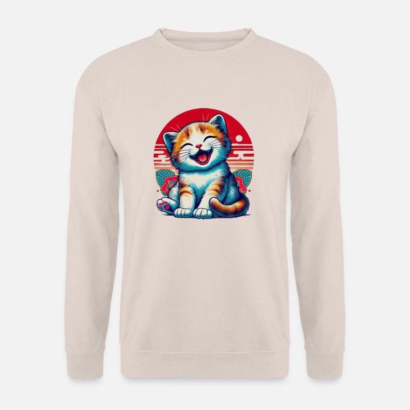 Entzückendes glückliches Kätzchen - Unisex Pullover - Sand