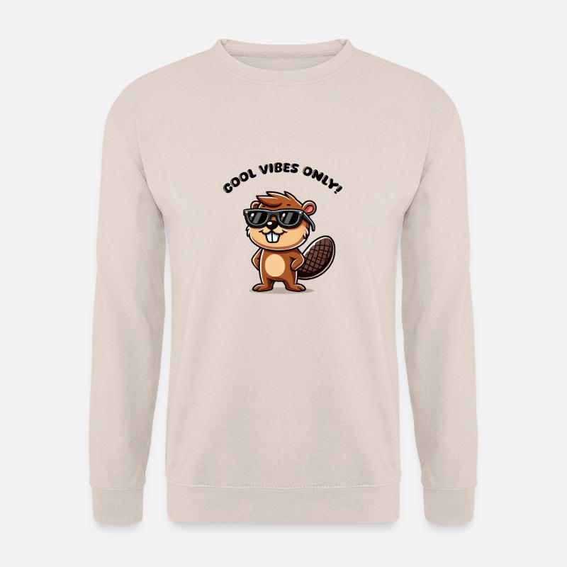 biber comic sonnenbrille - Unisex Pullover - Sand