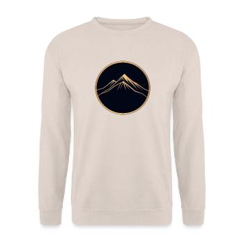 Hiker, Mountain Walk, Round Logo - Unisex Sweatshirt - sand - Front - Alina (178cm) & Michal (187cm)