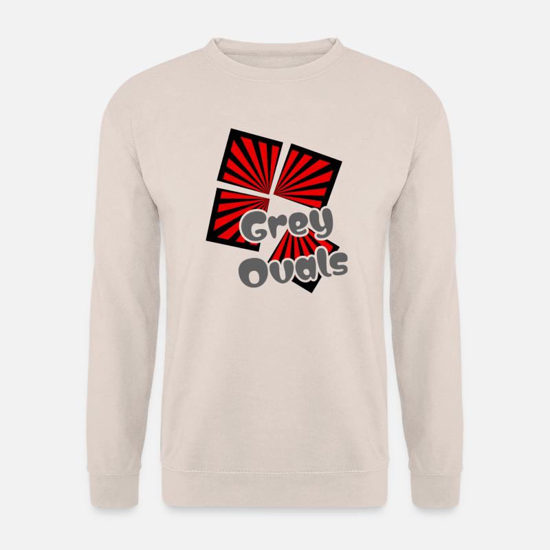 Rote Quadrate Graue Ovale - Unisex Pullover - Sand