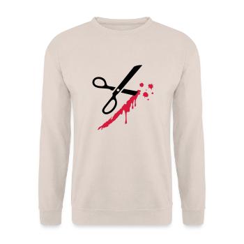 schere - Unisex Pullover - Sand - Vorne - Alina (178cm) & Michal (187cm)