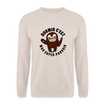 dormir c'est mon super-pouvoir - Sweat-shirt Unisexe - sable - Devant - Alina (178cm) & Michal (187cm)