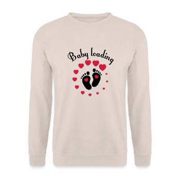 Baby loading - Unisex Pullover - Sand - Vorne - Alina (178cm) & Michal (187cm)