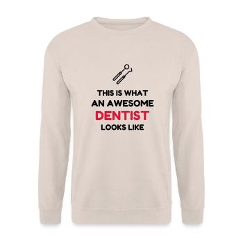 dentiste / dent / médecin / médecine - Sweat-shirt Unisexe - sable - Devant - Alina (178cm) & Michal (187cm)