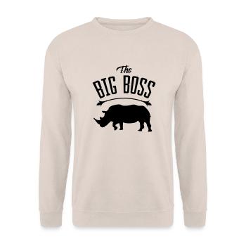 rhino big boss - Unisex Pullover - Sand - Vorne - Alina (178cm) & Michal (187cm)