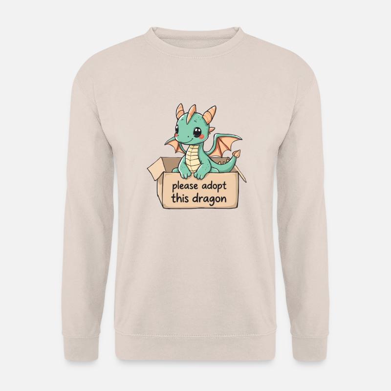 Süßer Drache möchte aufgenommen werden - Unisex Pullover - Sand