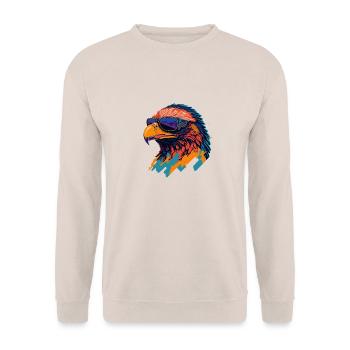 Majestic Soar: Retro Eagle T-Shirt - Unisex Sweatshirt - sand - Front - Alina (178cm) & Michal (187cm)
