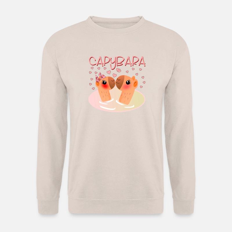 CAPYBARA PAARE ICH LIEBE DICH - Unisex Pullover - Sand