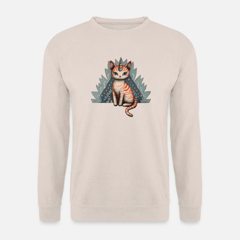 Pastellfarbene Einhorn-Katze - Unisex Pullover - Sand