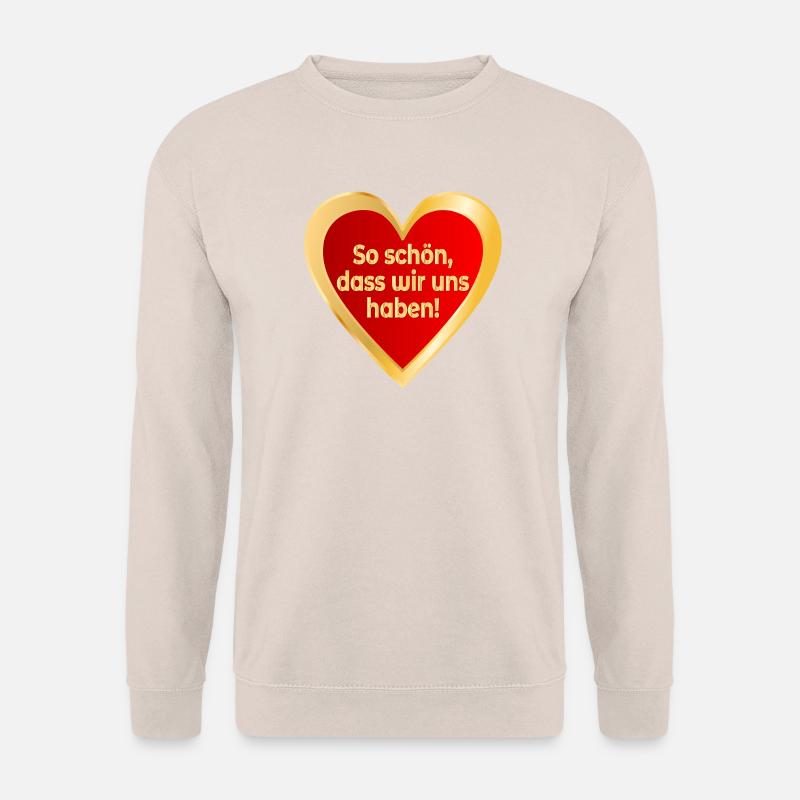 VALENTINSTAG SPRÜCHE BEZIEHUNG HERZ - Unisex Pullover - Sand