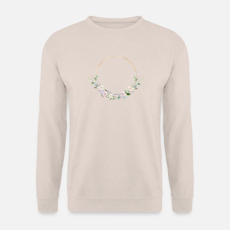 Frühlings-Kranz- personalisierbar - Unisex Pullover - Sand