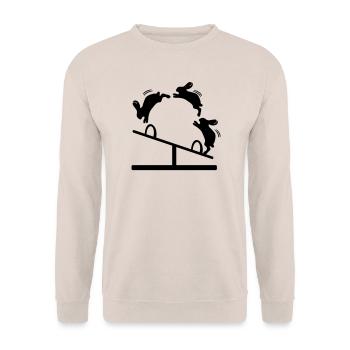 OSTERHASEN SCHAUKEL - Unisex Pullover - Sand - Vorne - Alina (178cm) & Michal (187cm)